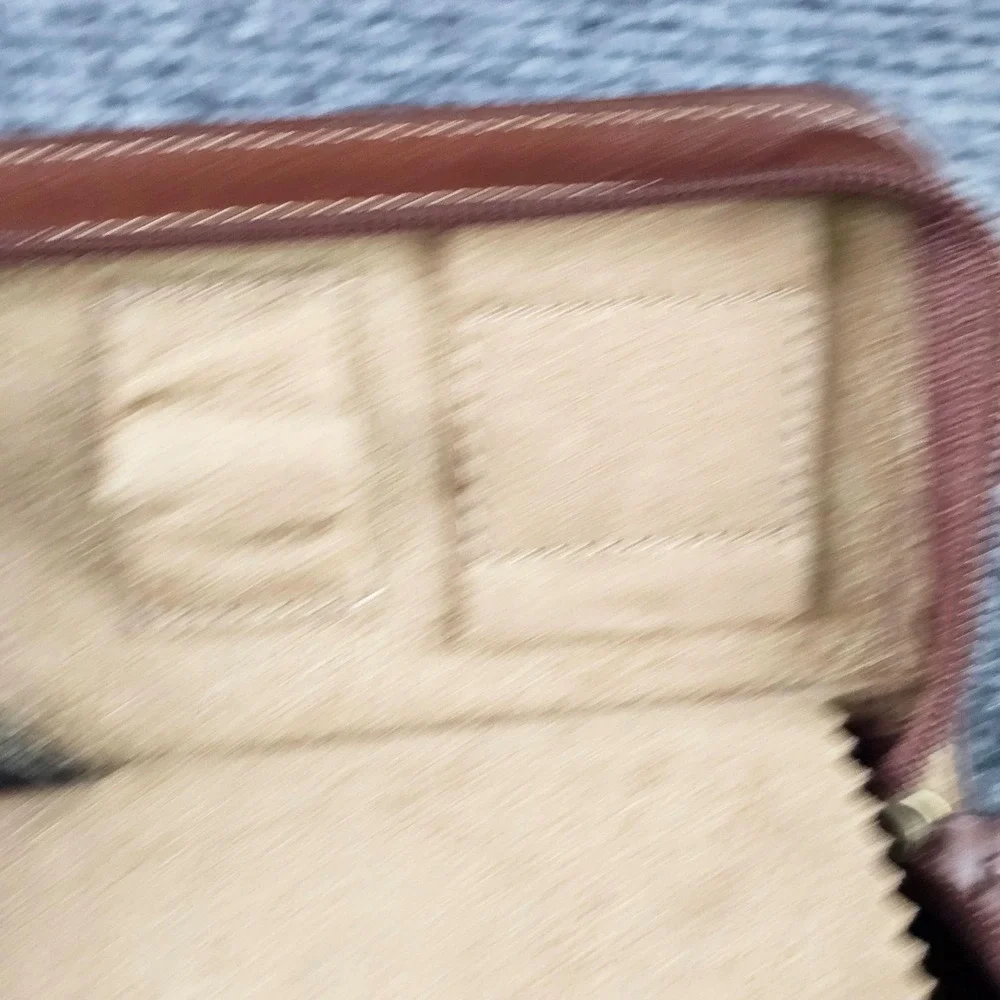 Fossil Brown Leather 3 Watch Travel Case Zipper Pouch Holder 126733 ML9070